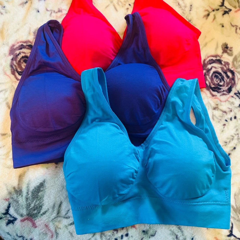 Vibrant Women's Bra Set - Blue, Red and Purple size M $45.00